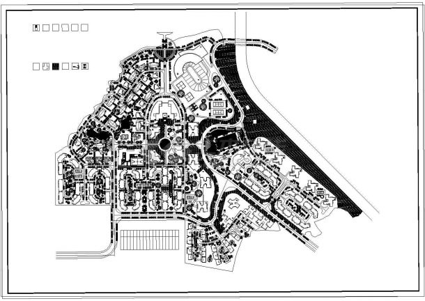 小型小区详细规划施工图-图一