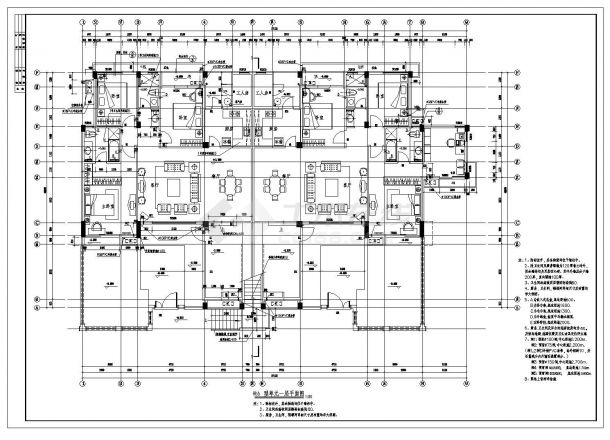 某市单体洋房单体建筑工程布置CAD详图-图一