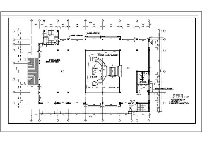 某二层带地下室私人豪华会所设计cad建筑平面施工图（标注详细）_图1