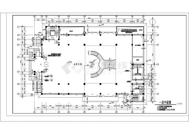 某二层带地下室私人豪华会所设计cad建筑平面施工图（标注详细）-图二