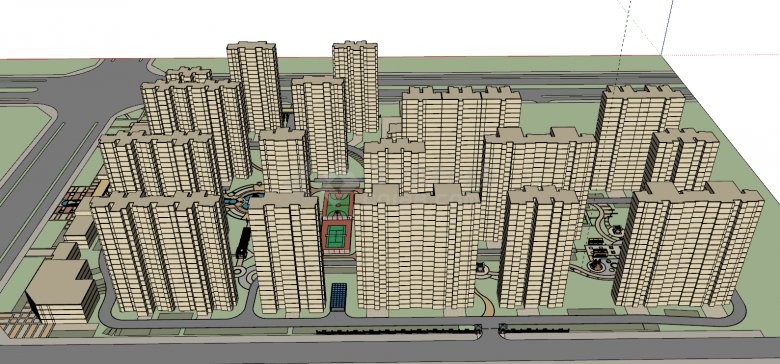 现代居住区新发建筑su模型-图二