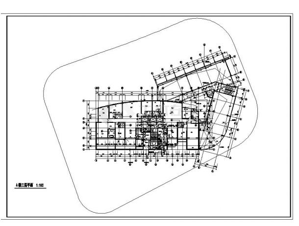 某高层住宅楼建筑工程布置平立面图CAD详图-图二