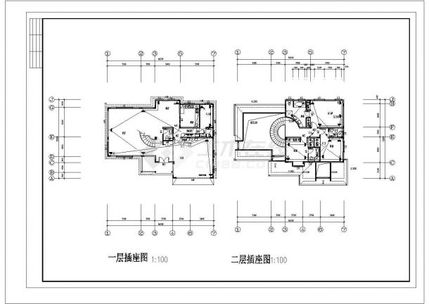 某美式别墅电气CAD平面布置参考图-图二