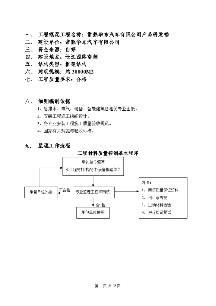 常熟华东汽车有限公司产品研发楼工程监理程序-图二