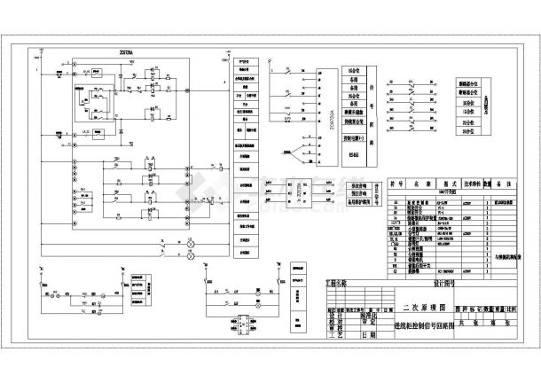 某进线柜控制信号CAD设计详细回路图-图一