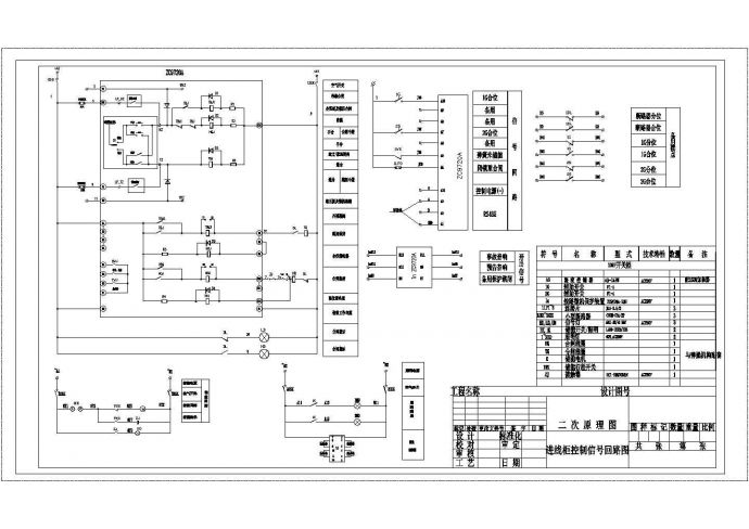 某进线柜控制信号CAD设计详细回路图_图1