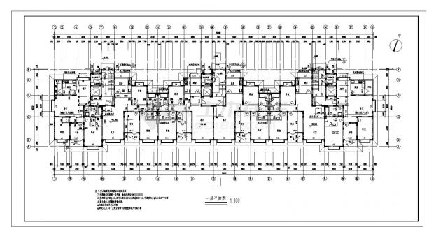 某市高层住宅楼建筑施工图CAD规划详图-图一