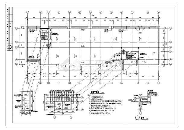 某城市轮班宿舍楼建筑布置CAD详图-图二