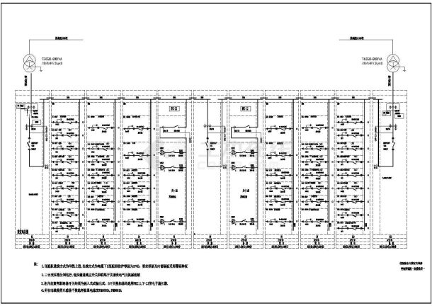 某三甲医院综合楼配电CAD详细系统图-图二