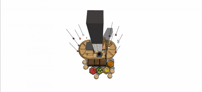 组合可拆卸式生鲜果蔬货架su模型_图1