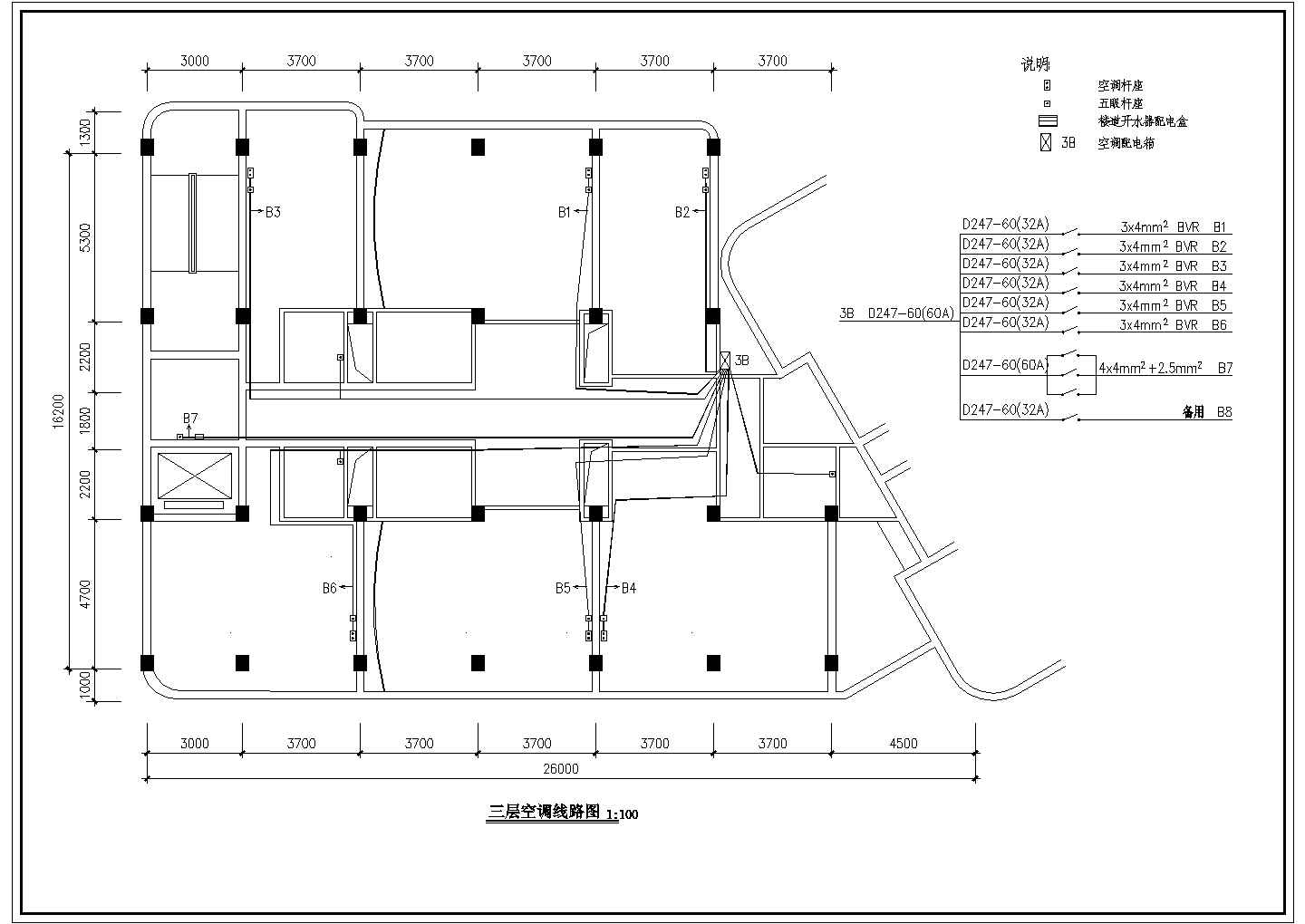 某宾馆改造装修电气CAD设计构造图