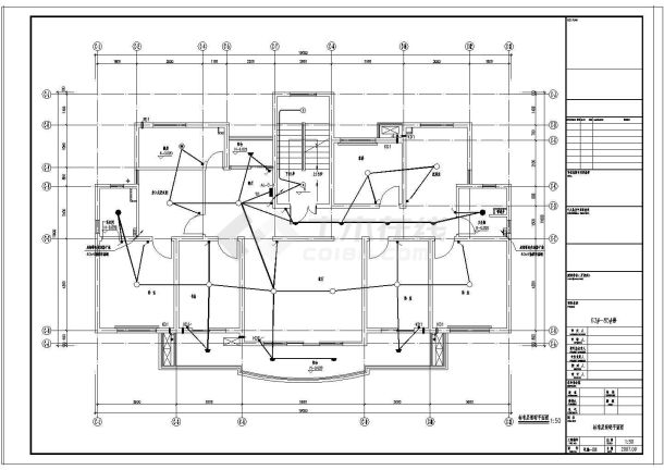 某743.73平方米四层叠加别墅电气照明设计cad施工图（含设计说明，含弱电设计）-图二