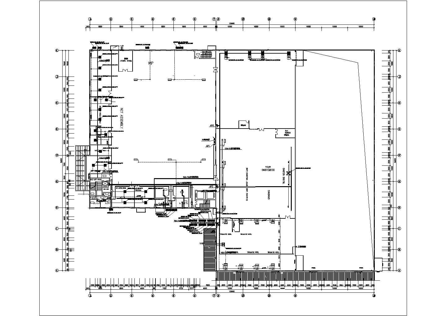 某空调配电CAD设计详细平面图