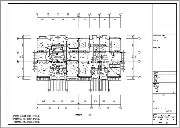 某-1+3层4户联排别墅电气施工图设计cad图（标注详细，含电气设计说明）-图一