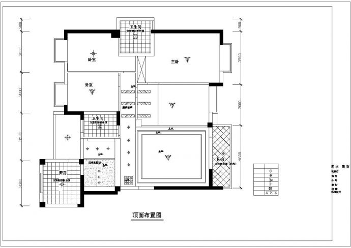 某地四居室室内家装方案设计cad施工图_图1