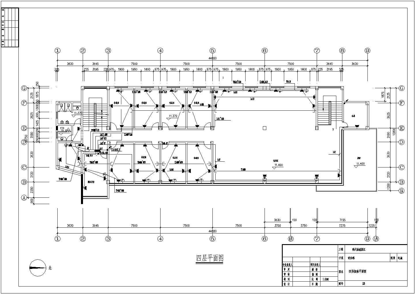 某物流园办公楼电气CAD设计详细图纸