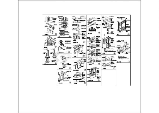 夏威夷C型薄壁轻钢别墅结构施工节点图，共五张-图一