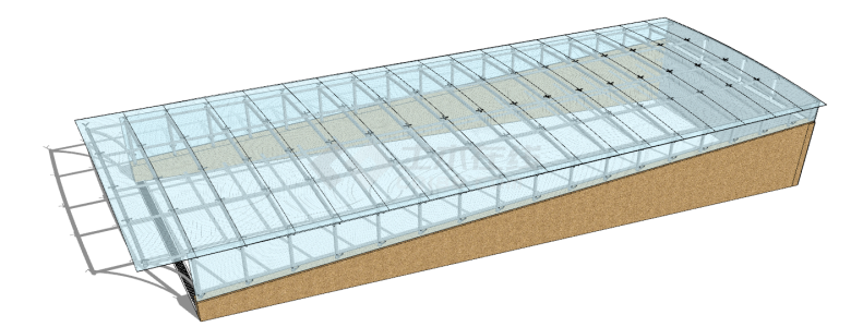 带长条框架的全透明玻璃的地铁出入口su模型-图二