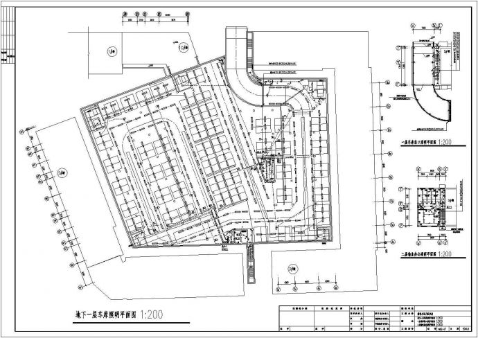 某教育小区A区车库CAD设计电图_图1