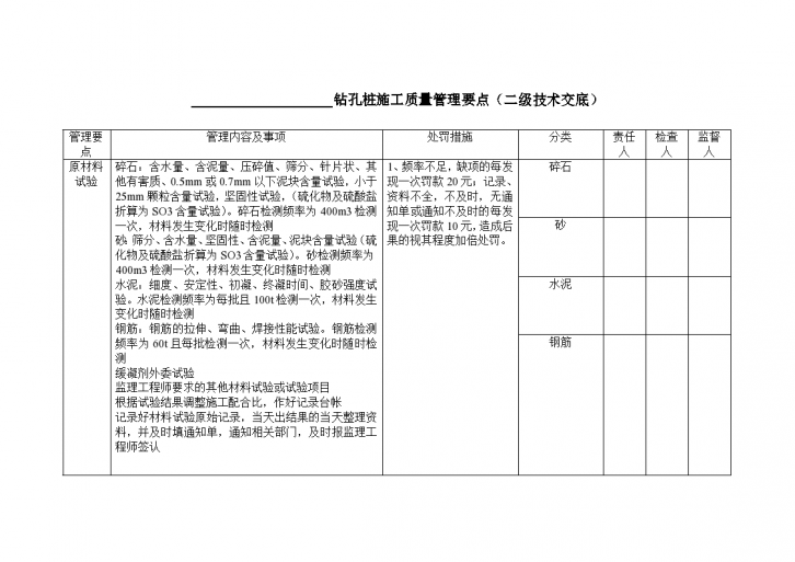 钻孔桩施工质量管理要点（二级技术交底）-图一