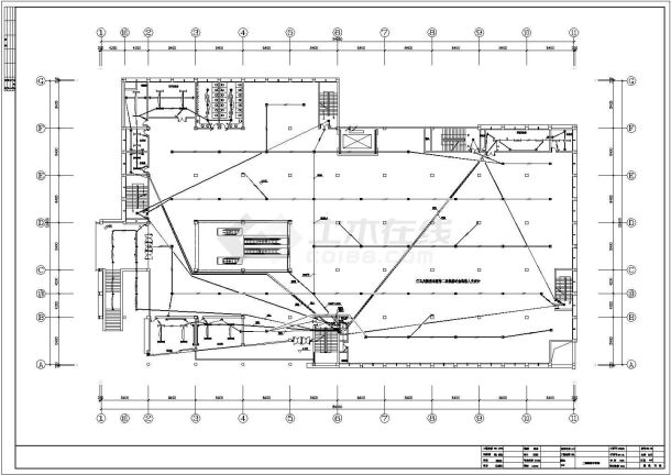 某活动展厅CAD强电设计系统平面图-图一