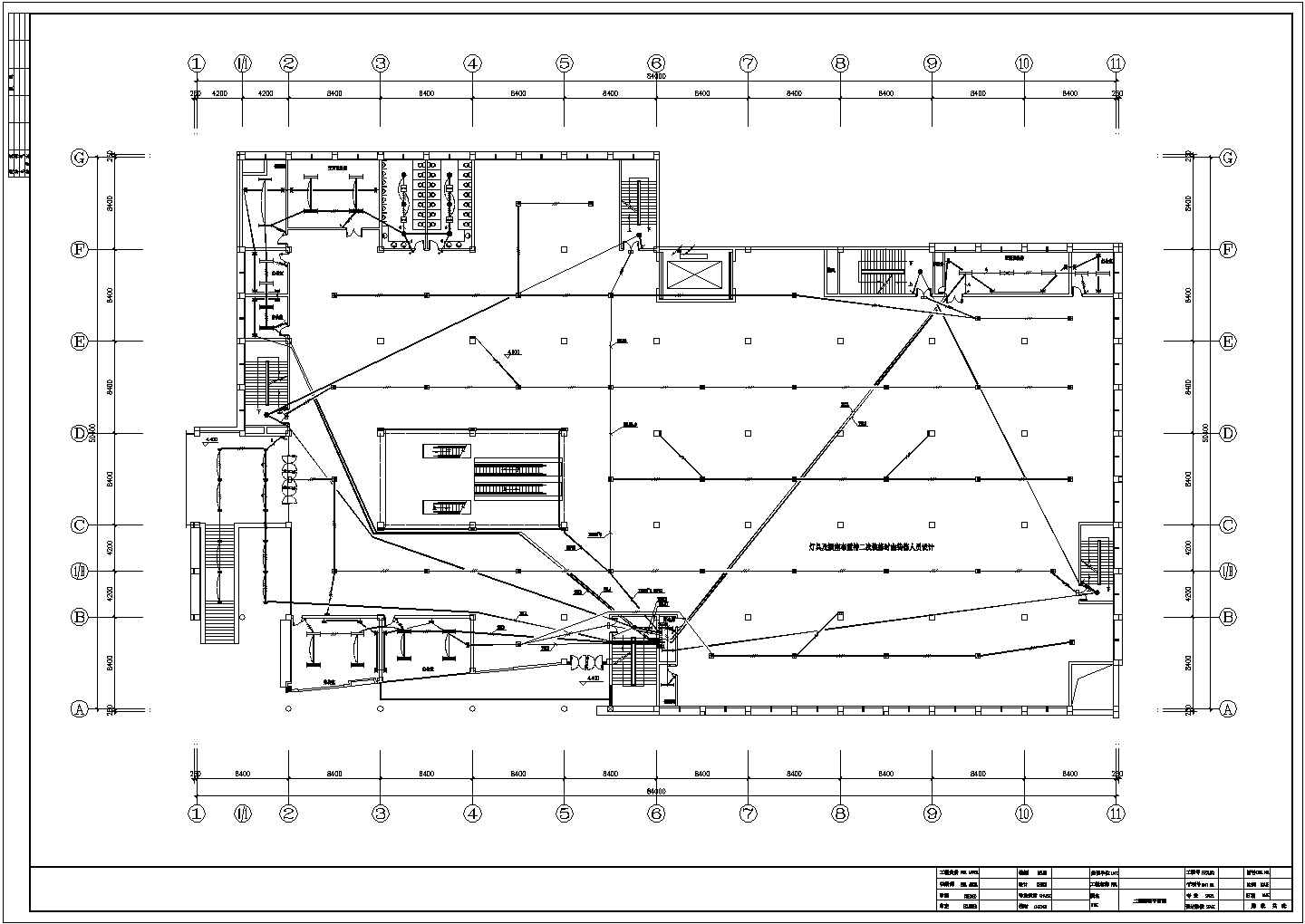 某活动展厅CAD强电设计系统平面图