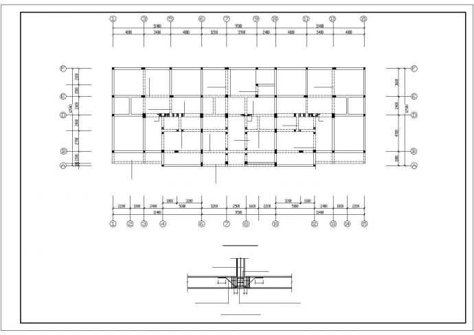 二层带阁楼欧式风格别墅结构设计图纸，共十张图纸_图1