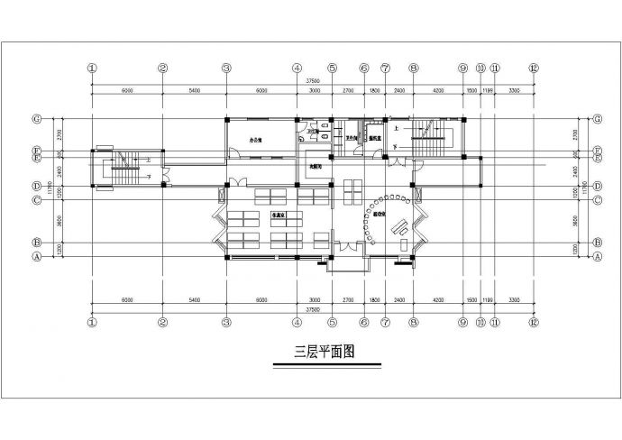 某偏远地区幼儿园结构设计施工CAD平面东立面图_图1