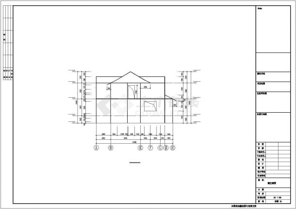 [苏州]两层钢框架结构别墅结构施工图（含pkpm计算模型建筑图）-图一