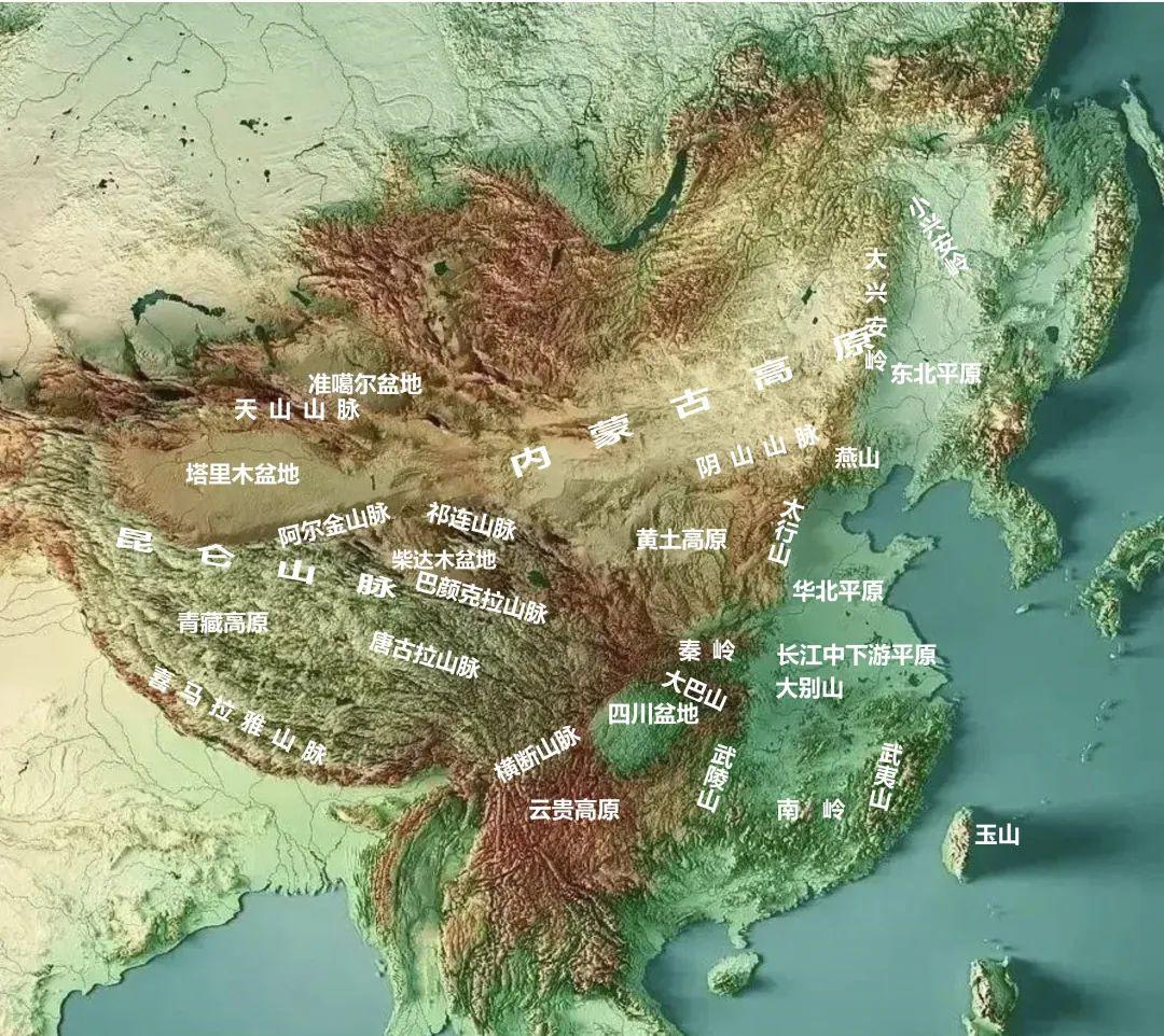 中国各省市地形高清图，漂亮简洁