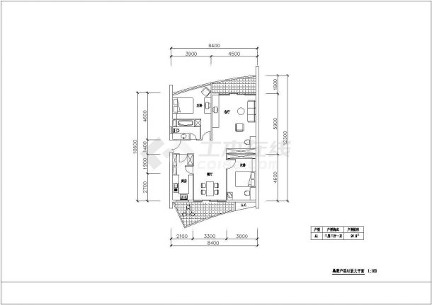某跃式四房二厅三卫高层建筑CAD设计完整结构图-图二