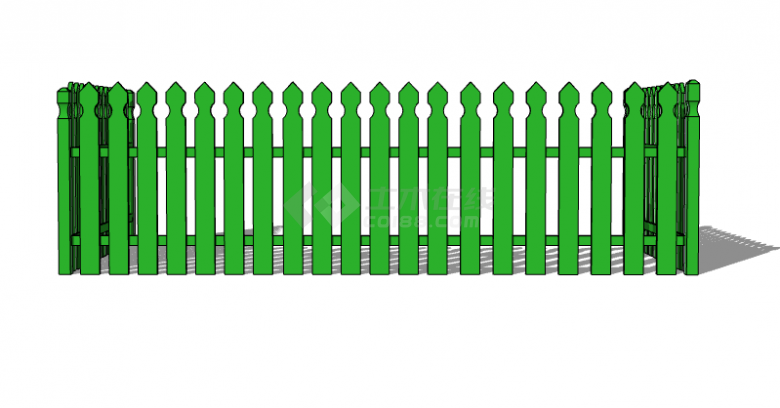 绿色简约篱笆栅栏SU模型-图一