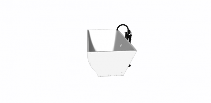 现代长方形浴缸淋浴 su模型_图1