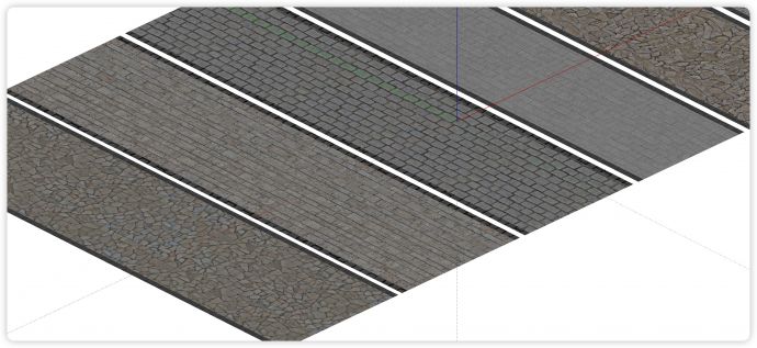 碎瓦片鹅卵石防滑砖户外道路铺装su模型_图1