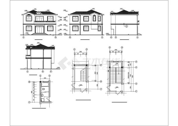 某5套砌体混合别墅结构设计施工图-图二