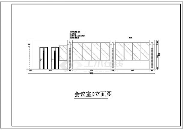 某宾馆多媒体会议室室内装修设计施工图-图一