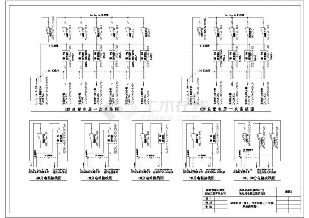 某电脑厂房工程临时用电CAD大样设计系统图-图一