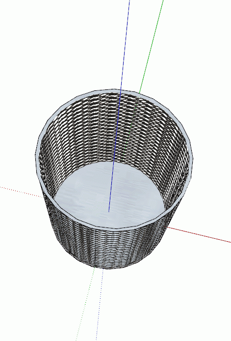 现代小型铁网状垃圾桶su模型-图二