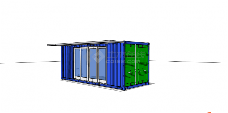 集装箱制小型活动板房的SU模型-图二