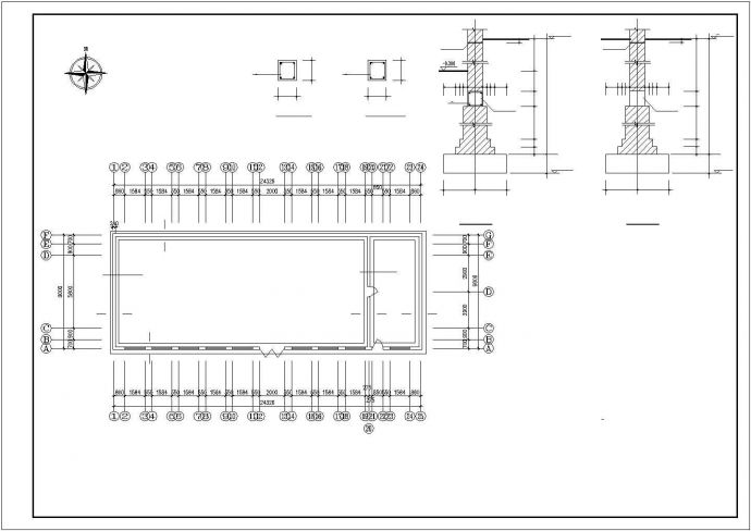 呼伦贝尔市某大型畜牧场单层砖混结构牛舍全套建筑设计CAD图纸_图1