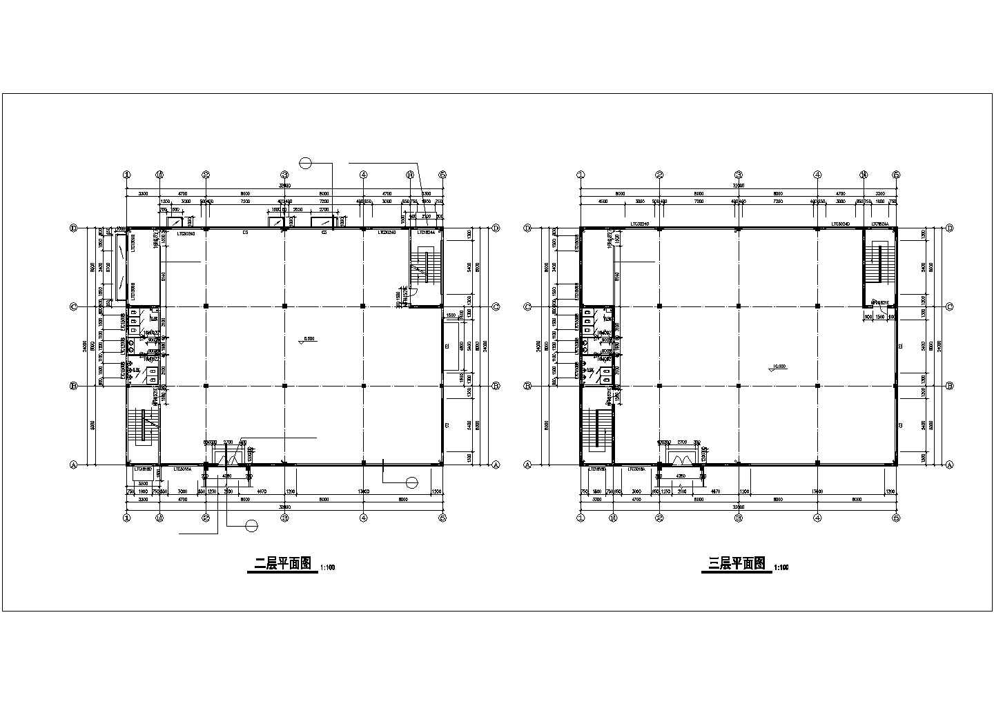 上海市某小区2300平米三层框架结构高低压配电房全套建筑设计CAD图纸