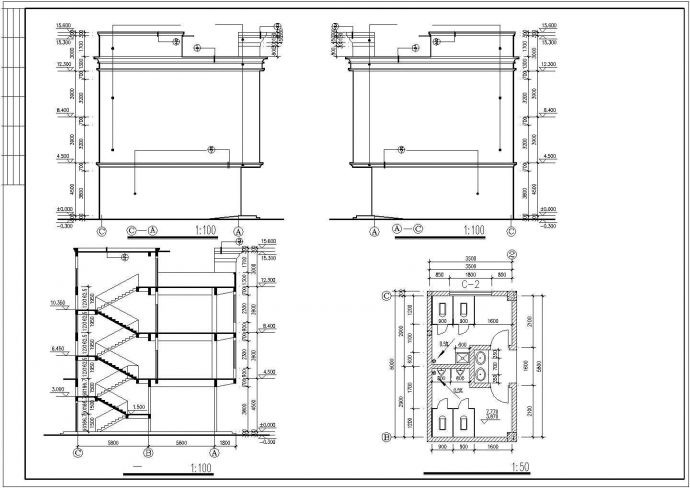 长沙市某罐头工厂1700平米3层框架结构包装车间全套建筑设计CAD图纸_图1