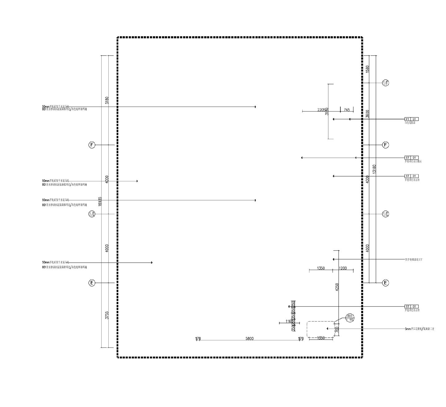 某某建筑空调机房灯具定位图平面图CAD图