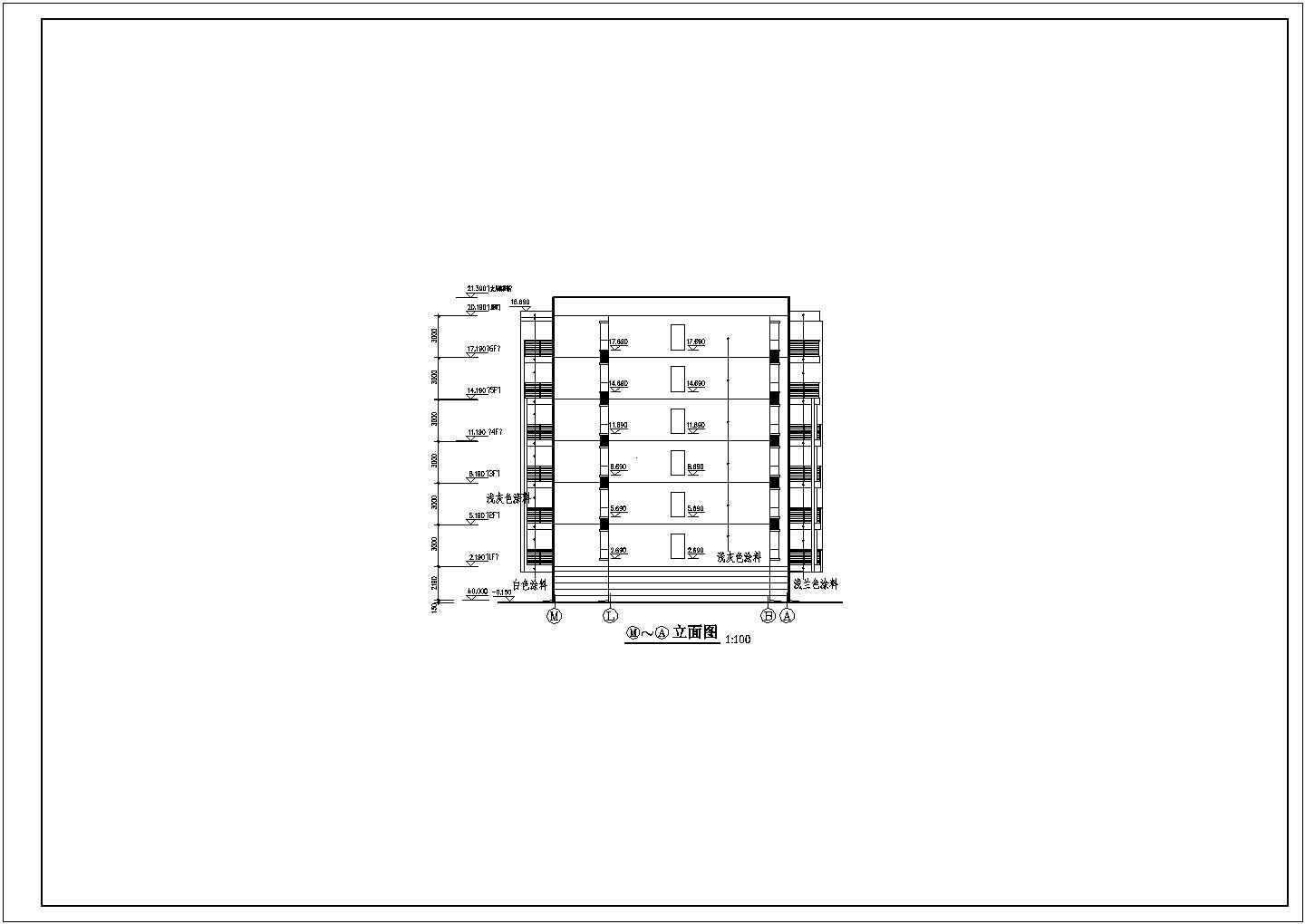 住宅设计_七层二单元对称户型城市小区住宅CAD图