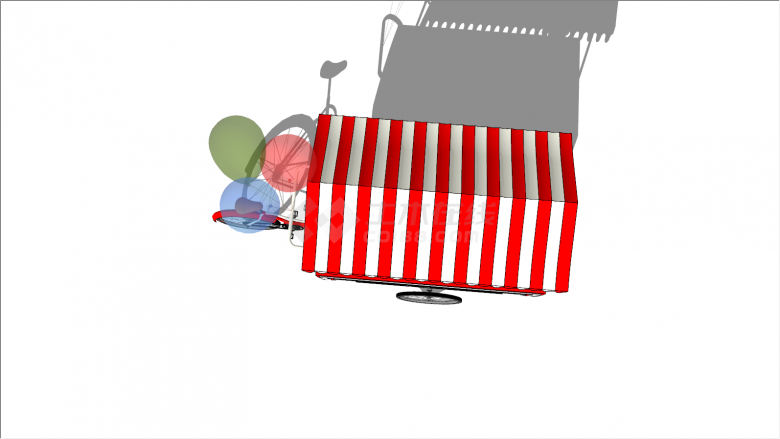 红白条纹气球售卖亭su模型-图二