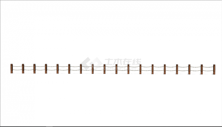木质简易篱笆栅栏su模型-图二