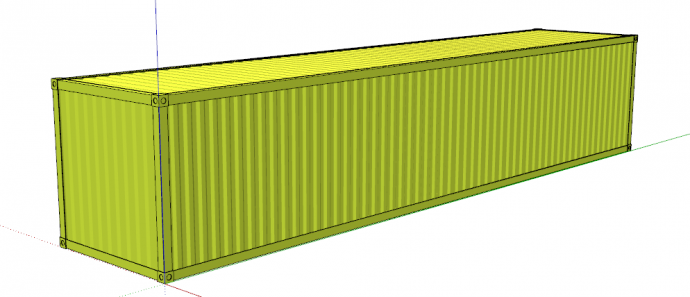 长方形的草绿色超大的集装箱SU_图1