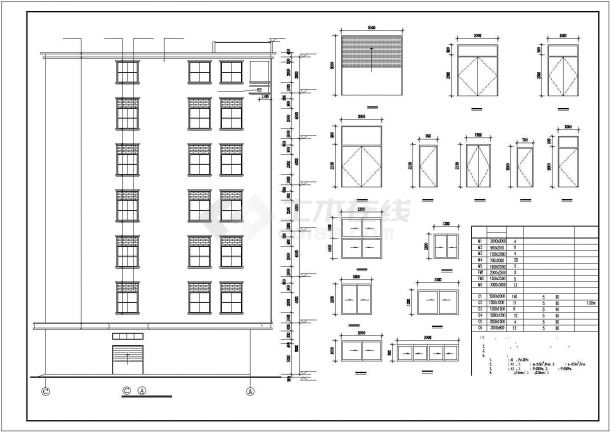 长春市某大型复合材料工厂6500平米6层框架结构厂房建筑设计CAD图纸-图二