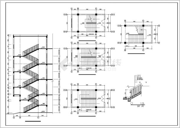 苏州市西山地区某大型针织厂4层框架结构纺织车间建筑设计CAD图纸-图二