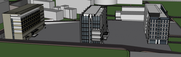 三个栋公寓楼su模型_图1